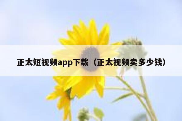 正太短视频app下载（正太视频卖多少钱）