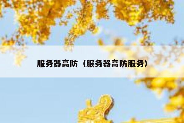 服务器高防（服务器高防服务）