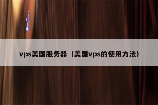 vps美国服务器（美国vps的使用方法）