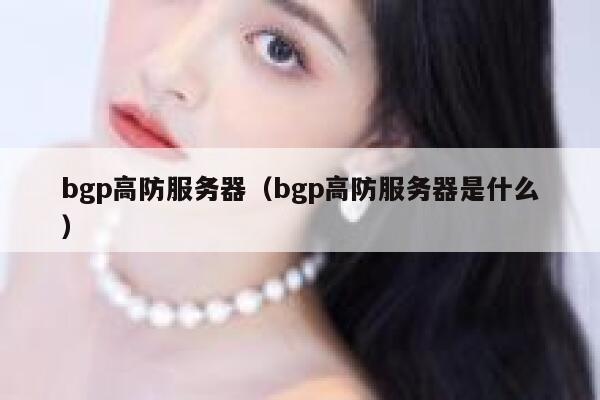 bgp高防服务器（bgp高防服务器是什么）