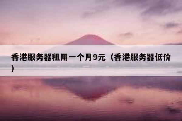 香港服务器租用一个月9元（香港服务器低价）