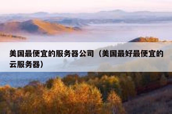 美国最便宜的服务器公司（美国最好最便宜的云服务器）