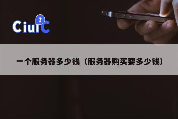 一个服务器多少钱（服务器购买要多少钱）