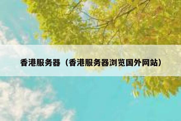 香港服务器（香港服务器浏览国外网站）