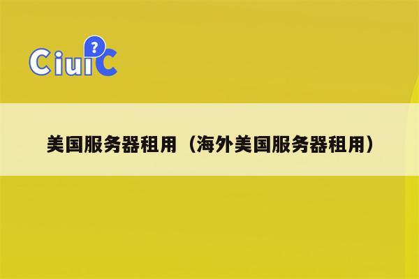 美国服务器租用（海外美国服务器租用）