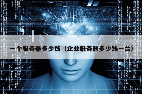 一个服务器多少钱（企业服务器多少钱一台）