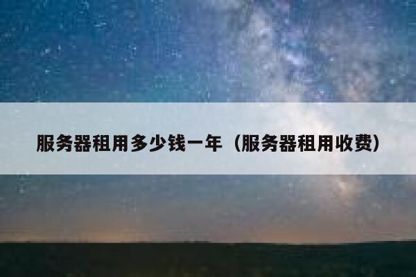 服务器租用多少钱一年（服务器租用收费）